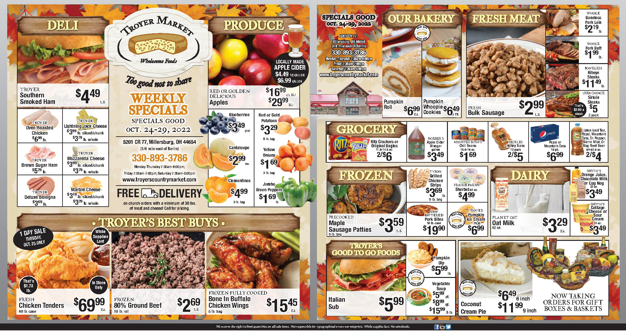 Weekly Ad and In-store Specials - Troyer Market, Berlin, Ohio