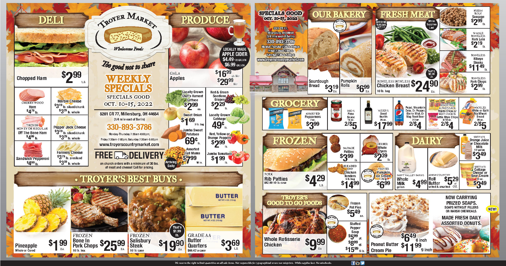 Weekly Ad and Instore Specials Troyer Market, Berlin, Ohio