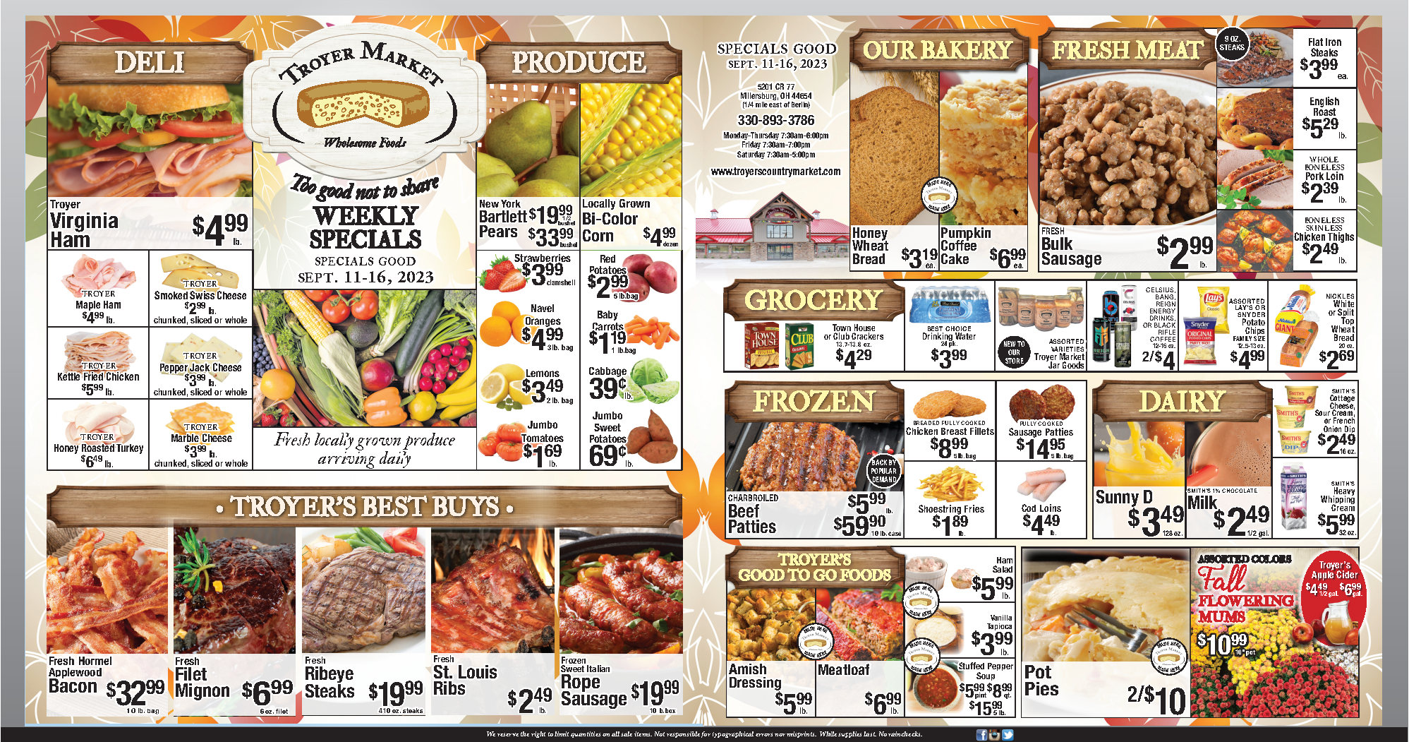 Weekly Ad and Instore Specials Troyer Market, Berlin, Ohio